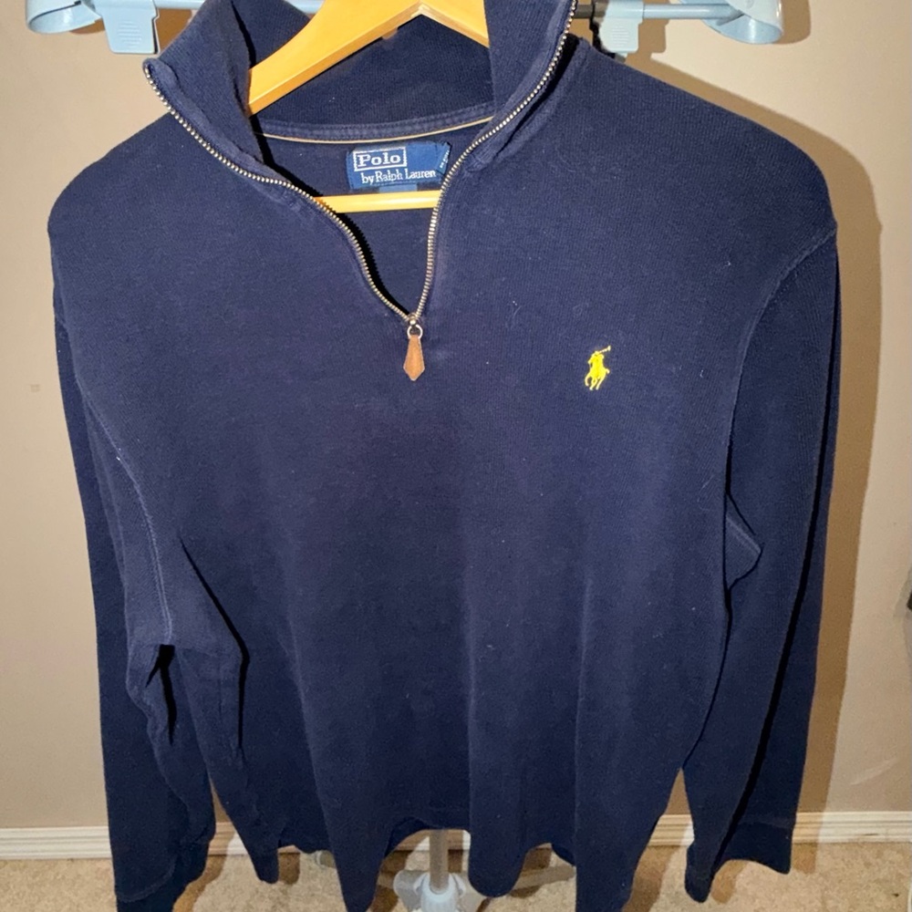 Polo by Ralph Lauren Men's Dark Blue Zip-Up Sweater